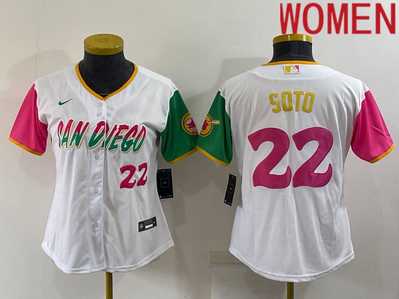 Women San Diego Padres #22 Soto White City Edition Game Nike 2022 MLB Jersey